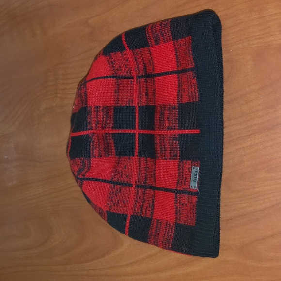 bulabula Accessories - Bulabula Buffalo Plaid Polartec Womens Knit Beanie